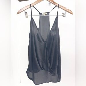 Lily White Black Sheer Strappy Camisole Top